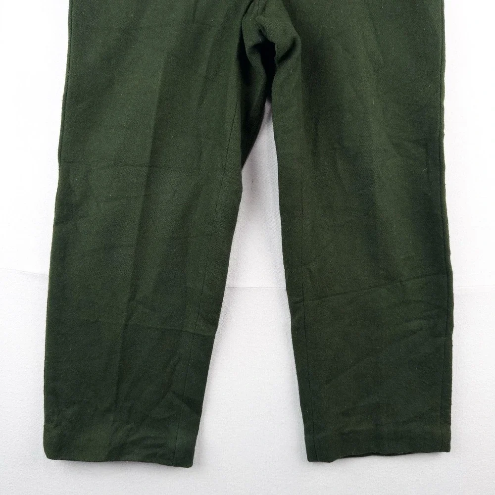 70's Vtg Woolrich Hunting Malone Pants 34x26 Wool Forest Green High Rise 12
